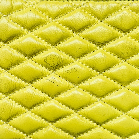 Rebecca Minkoff Love Kerry Quilted Leather Crossbody Bag Bright Yellow Casual - Picture 7 of 13